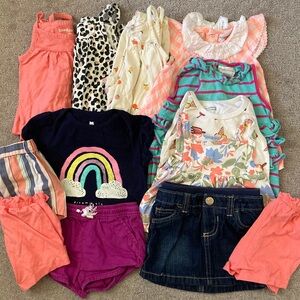 13-pc Bundle assorted baby girl clothes, ~6-12M.